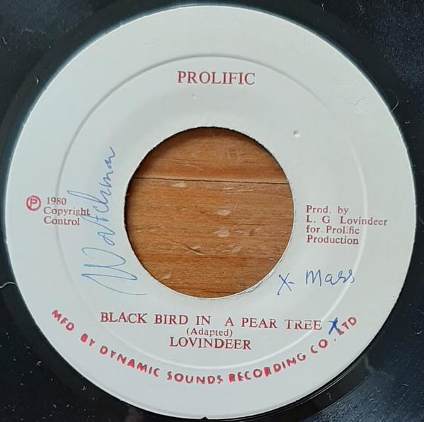 7-дюймовая пластинка LLOYD LOVINDEER Black Bird In A Pear Tree NONE Prolific 1980 Ямайка Регги Ска Даб Б/у
