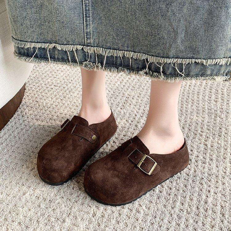 [Youshilai] Retro Thick-soled Versatile One-pedal Women's 2025 Spring New Fashion Ugly and Cute Casual Half Slippers
