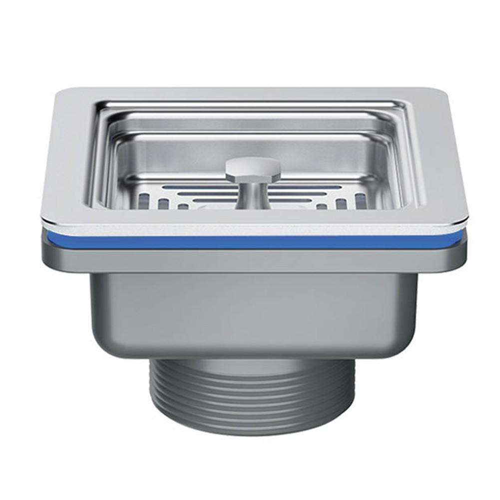 Square Drain for Kitchen Sink 110mm Stainless Steel with Hygiene Focus