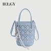 Ladies Messenger Bag Fashion Bucket Bag Casual Denim Blue Portable