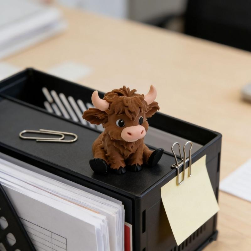 Tier Yak Figur Humorvolles Tier 3D Gedruckte Braune Yak Figur Für Schreibtisch Zuhause Und Auto Innenraum Dekorationen