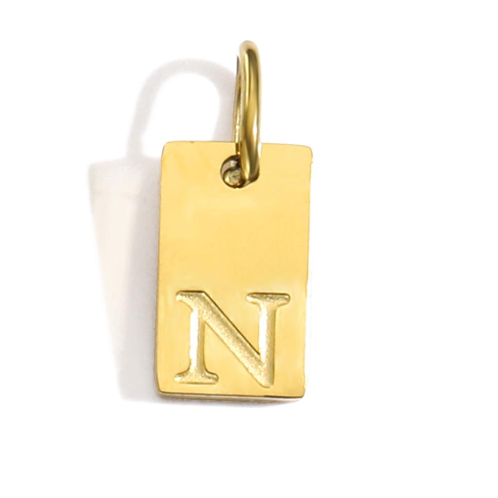 Gold-Plated Alphabet Pendant Accessories – 26 English Letters Stainless Steel for DIY Jewelry
