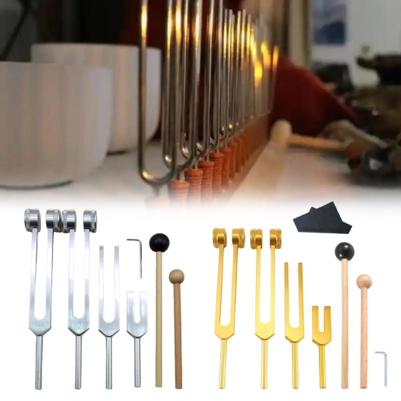 Aluminiumlegierung Stimmgabel Set Für Fitnessgeräte Und Massagetherapie Mit Reinigungswerkzeugen