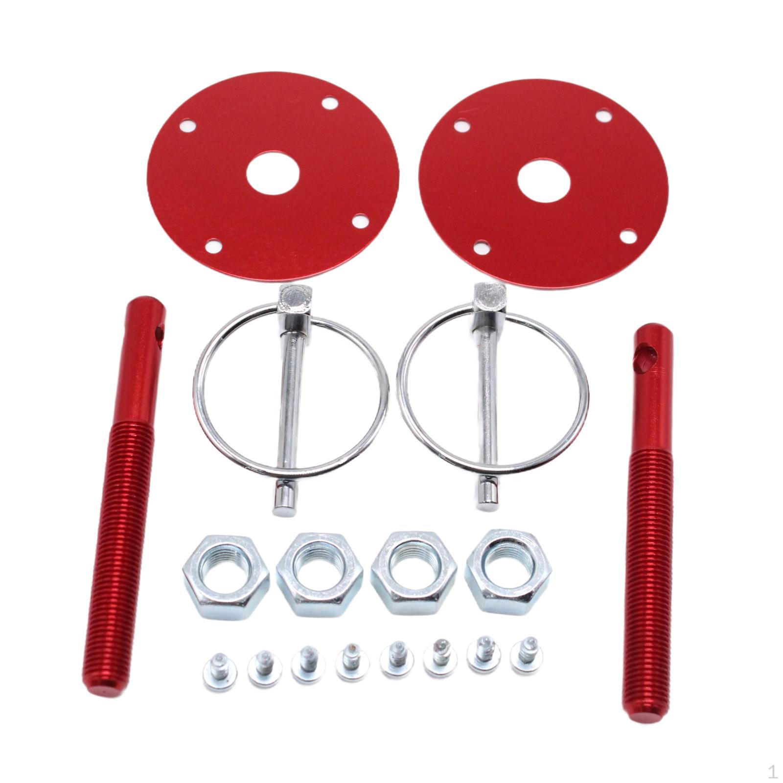 

Hood Pin Kit Aluminum Alloy Flip Pins Sturdy Accessory Hardware Plate