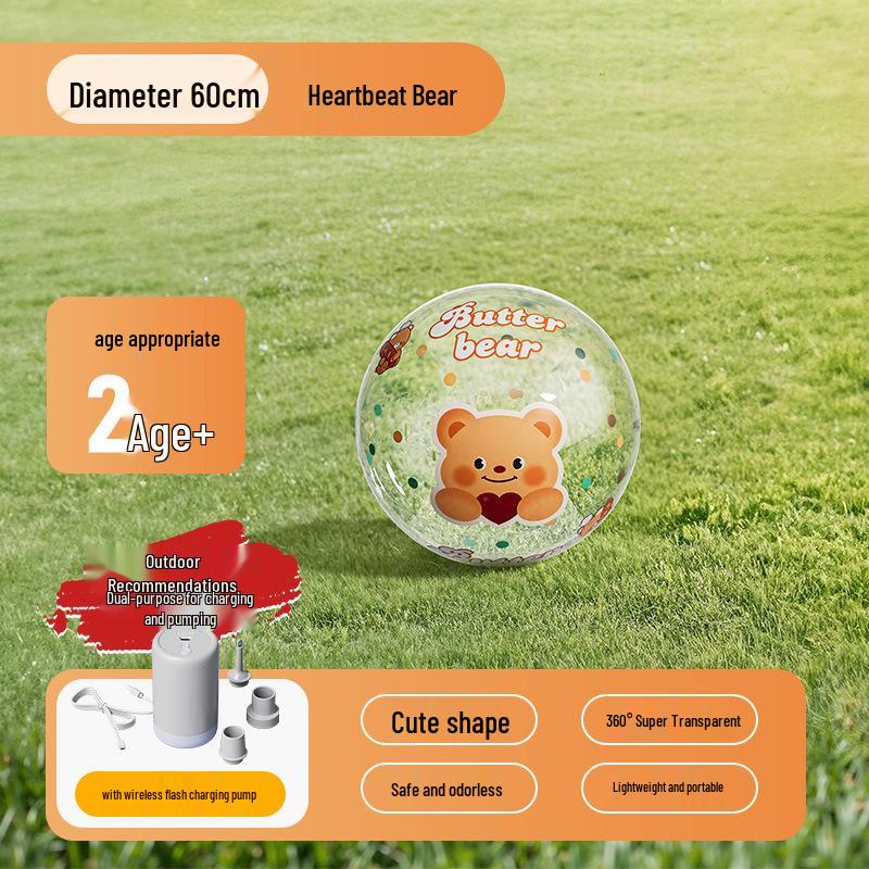 Inflatable Transparent Giant Football Beach Ball for Children and Parent-Child Interaction