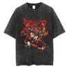 2026 Anime Demon Slayer Maglietta Lavata Retrò Uomo e Donna Estiva Morbida Traspirante Moda Top Streetwear Maglietta Gadget