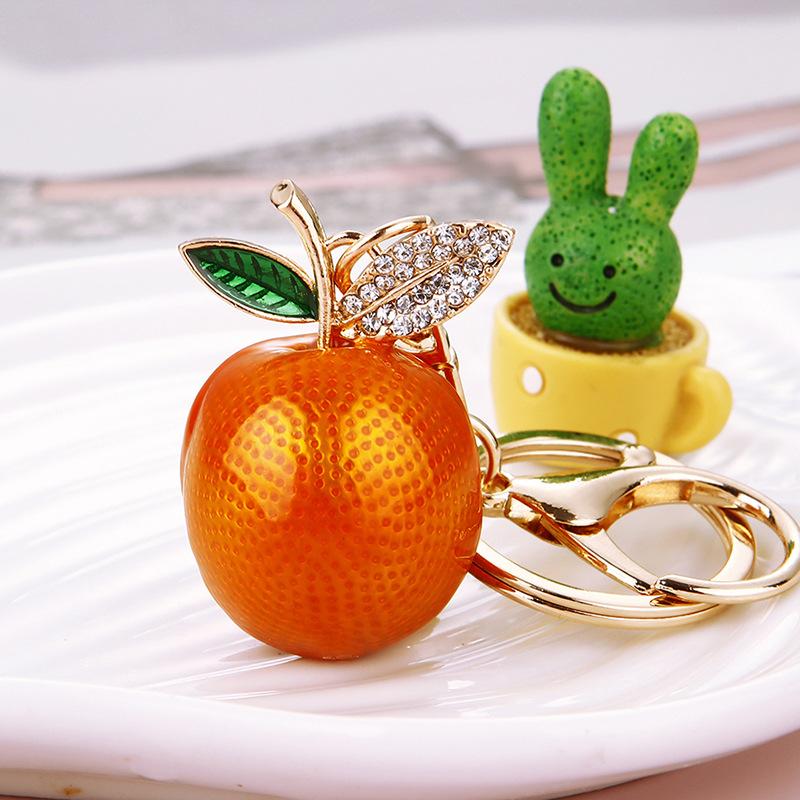 Kreatives Mode-Orangener Taschenanhänger - Frisches Hängendes Ornament Frucht-Kartenhalter DIY-Zubehör Taschenanhänger