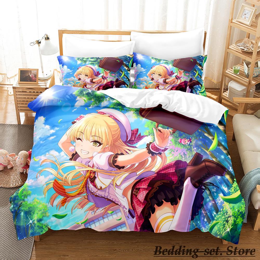 Comforter The Idolm@Ster Cinderella Girls Starlight Stage Bedding Set Single Twin Full Queen King Size Bed Set Kid Bedroom Duvet Sets