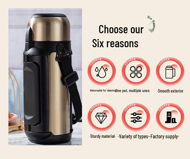 1500ML Portable Stainless Steel Thermos Flask for Home, Car, and Outdoor Use