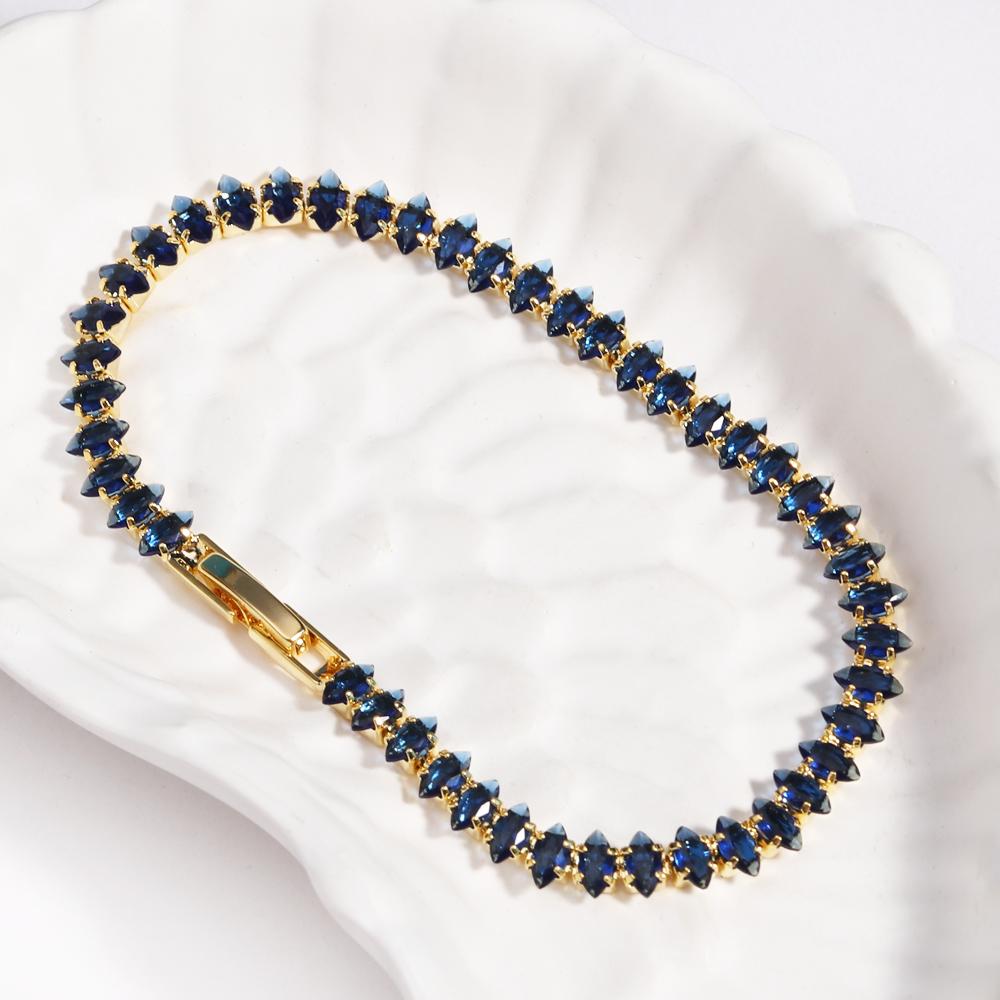 10 Colors Luxury CZ Tennis Cubic Zirconia Gold Silver Color Iced Out Chain Bracelet Bling Jewelry for Women Party Gift