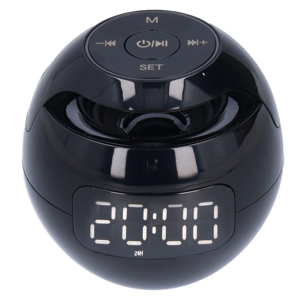 Multifunctional Bluetooth 5.0 Alarm Clock Speaker Rechargeable Ball Shape Portable Wireless Speaker with Clock for