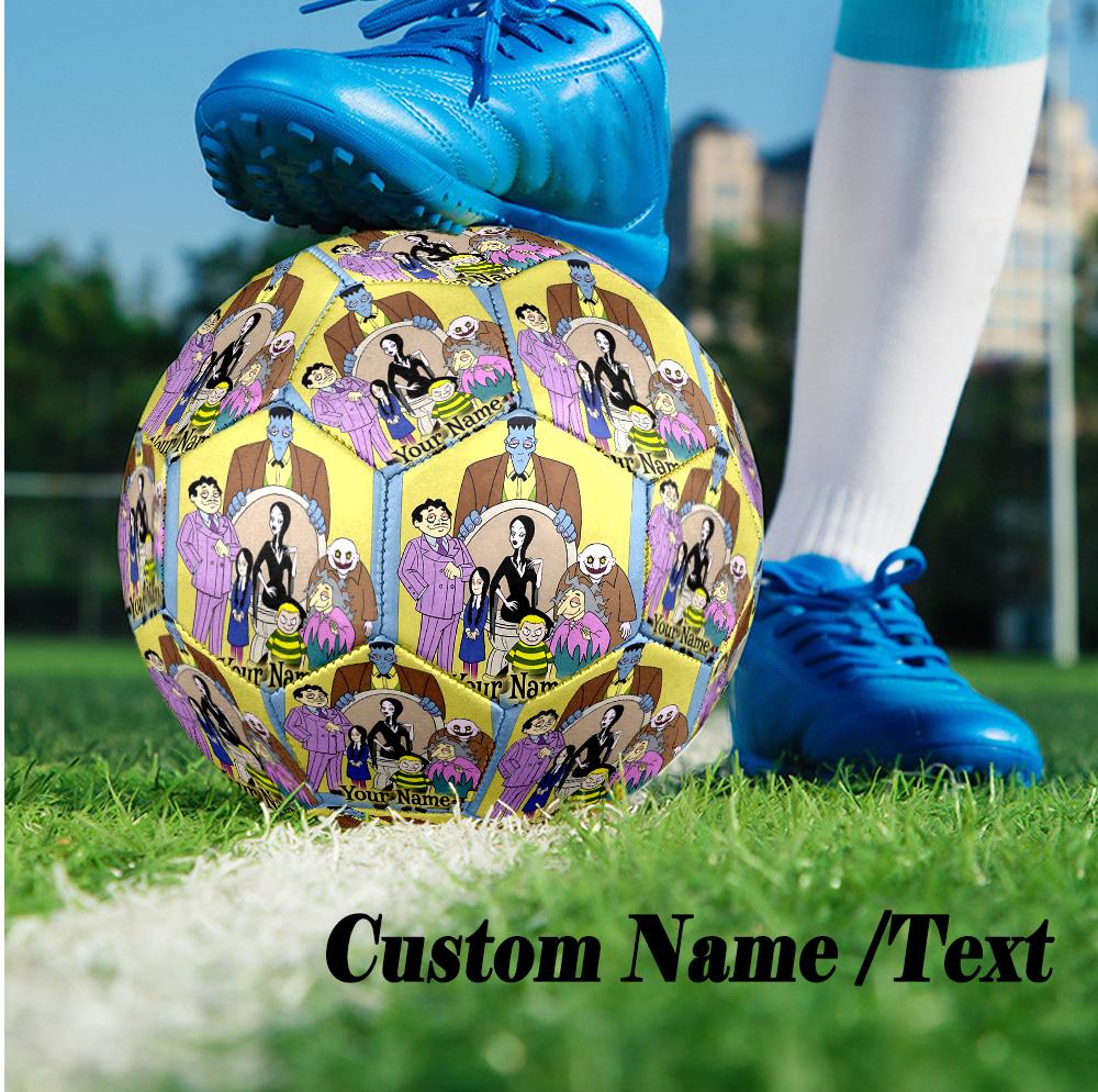 Custom Text Size 5 Soccer Ball, Standard Match Football For OutdoorThe Addams Family