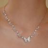 Niche design white fritillary butterfly zircon necklace fashionable versatile collarbone chain light luxury exquisite neck chain