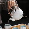 680ml Large Capacity Ceramic Teapot Zen Beam Pot Home Beauty Tea Set White Porcelain Tea Infuser Traditional Tea Accessories