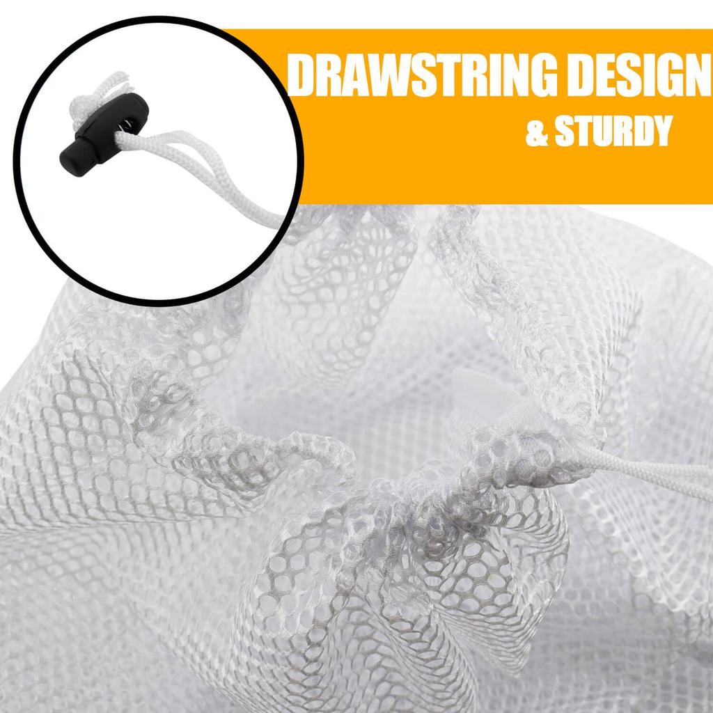 4 Pack Mesh Laundry Bag - Machine Washable Drawstring Design Travel Wash Bag for Blouses, Hosiery, Stockings, and Underwear