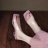 Summer PVC Transparent Women Slippers Fashion Wedges Heel Dress Slides Ladies Concise Outdoor Sandals