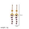 Fashionable Asymmetrical Crystal Tassel Dangle Earrings with Moonstone