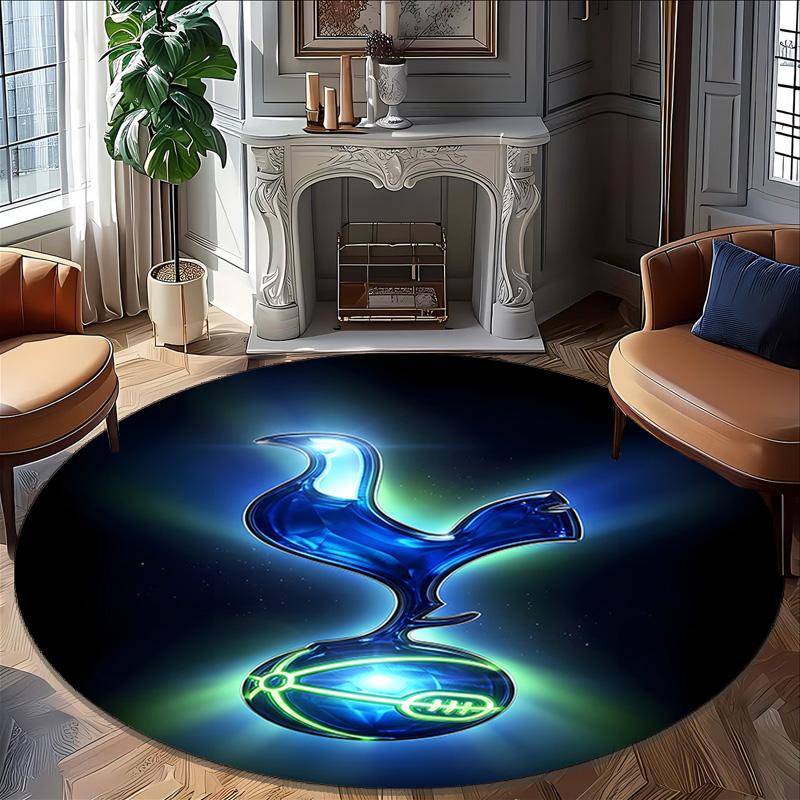 1pc T-Tottenham Hotspur  Carpet, Round Rug, Comfortable, Suitable for Entryways, Living Rooms, Office, And Bedrooms, Christmas Decoration