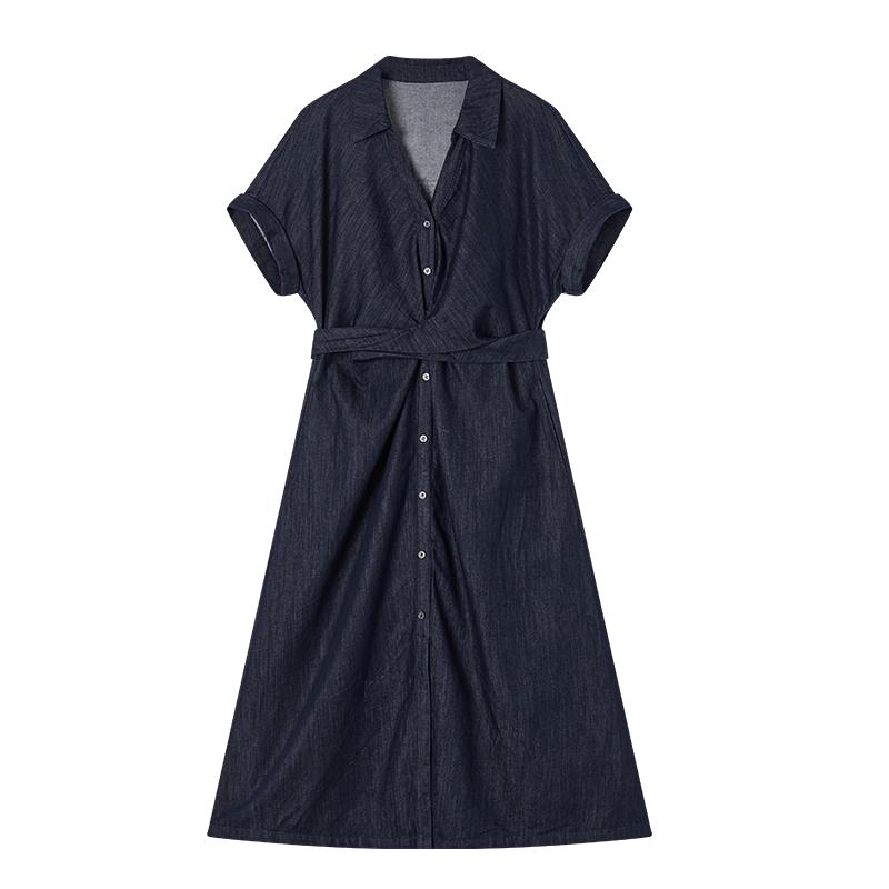 Women s Retro Denim Shirt Dress S