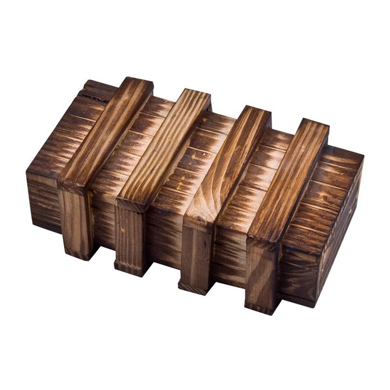 Vintage Wooden Puzzle Box Storage Hidden Secret Compartment Brain Teasers IQ Games For Adults Kids Creative Cash Gift Ideas