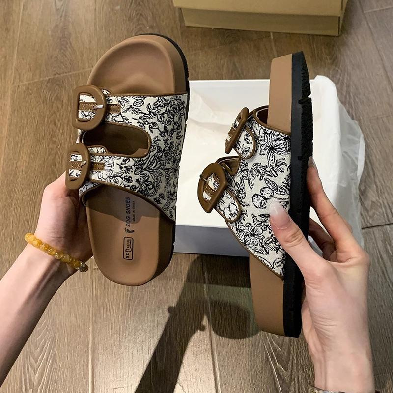 Flats Slippers Women Summer Cozy Shoes Dress Sandals New Casual Slides Woman 2025 Flip Flops Trend Walking Zapatos Femme