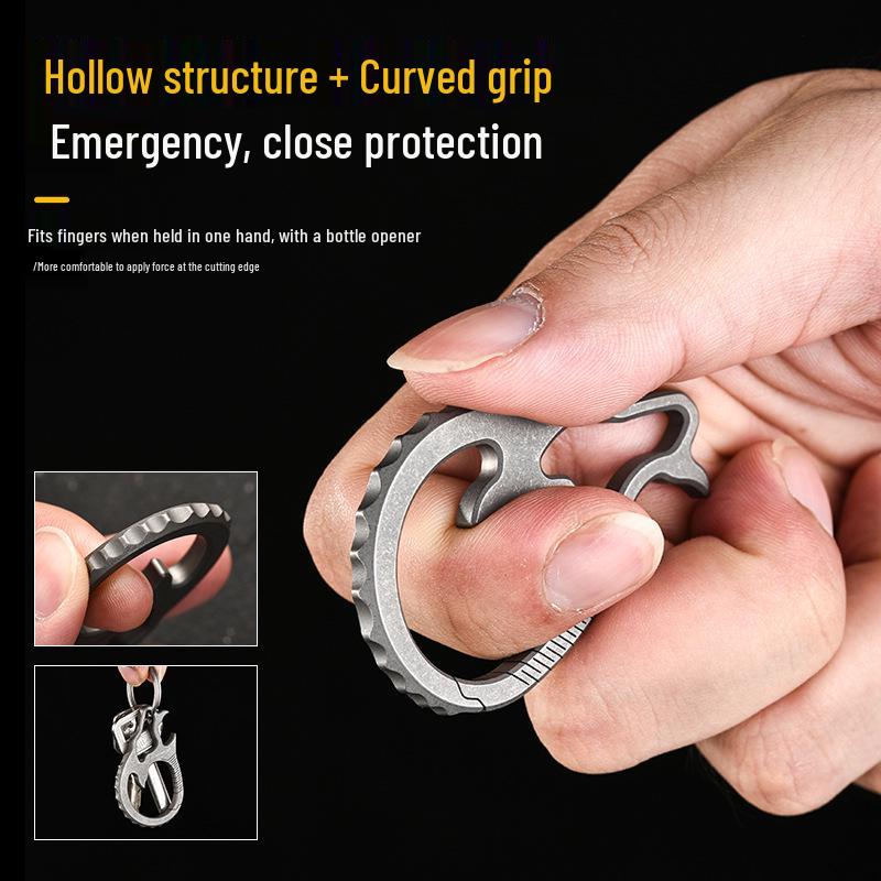 Titanium Alloy Multi-Functional Bottle Opener & Self-Defense Keychain