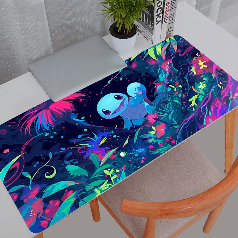 Mouse Pad Anime Gaming Accessories Edge White Mousepad Gamer PC Completo Computer P-Pokemons Squirtle Keyboard Desk Mat Varmilo