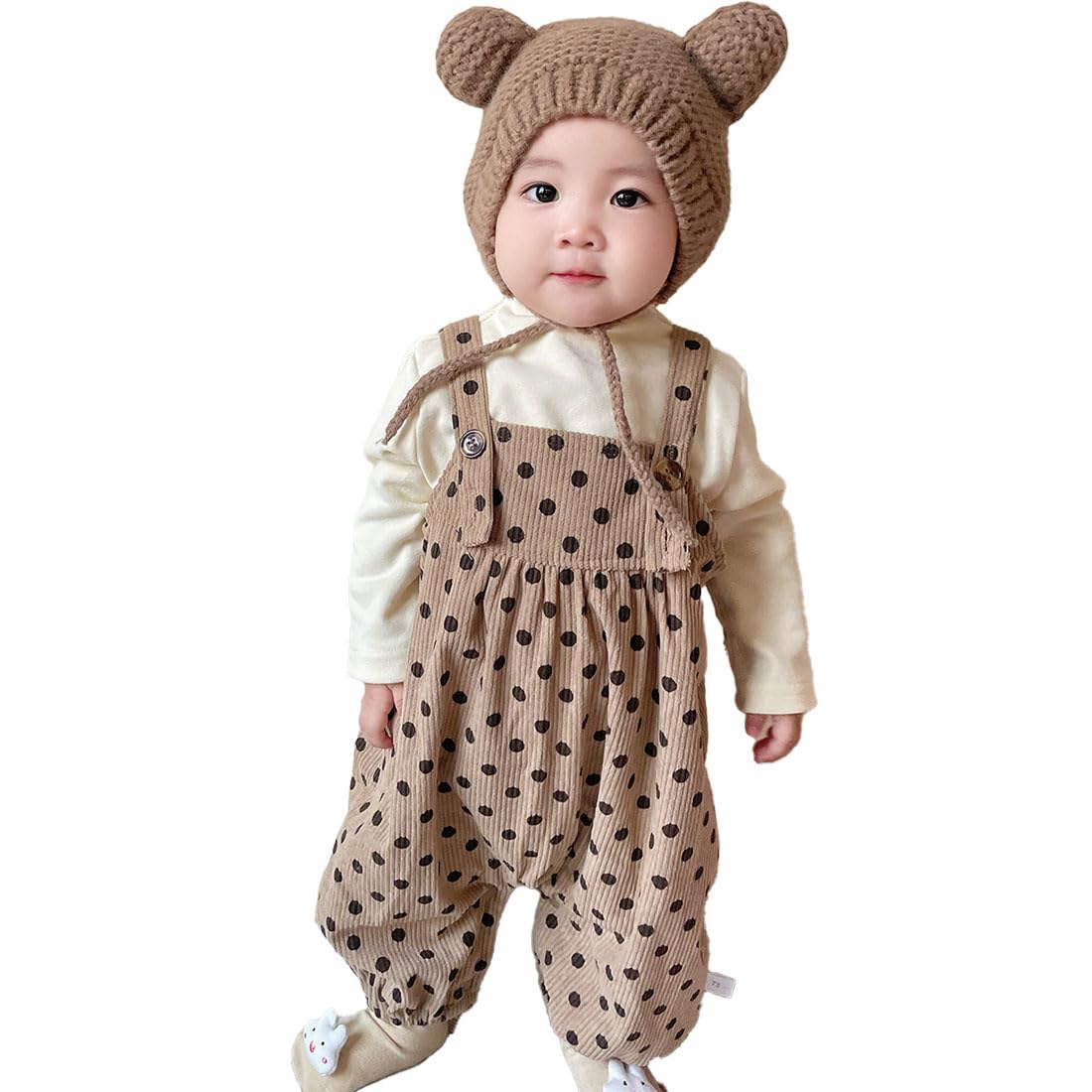 

Детский комбинезон с длинным рукавом, милый в горошек, детский, теплый, легко переодевать, на рождение, на день рождения, PF3281 [SLINX] одежда, + футболка, комплект из 2 предметов, для девочек, для мальчиков, комбинезоны,