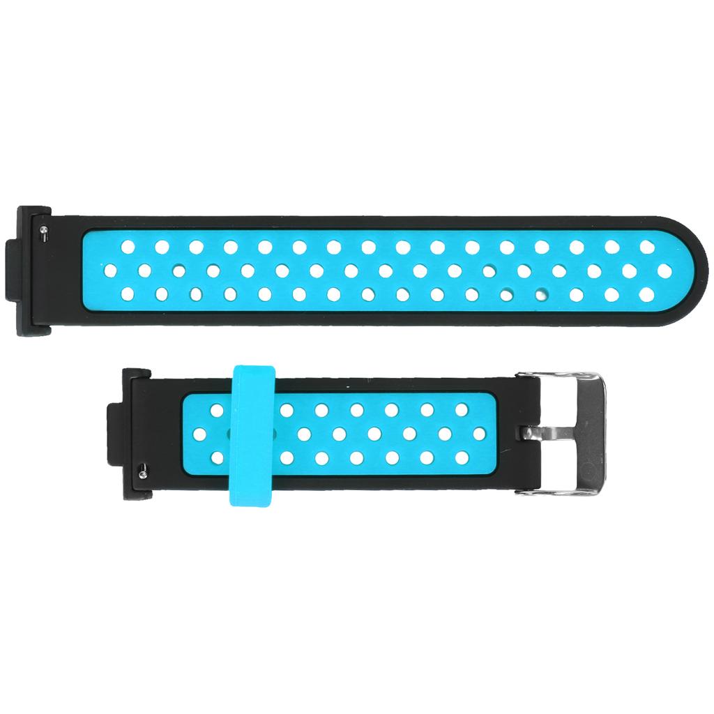 Smartwatch Strap Silicone Sweat Proof Breathable Adjustable Wrist Band for Watch Fit 2 Black and