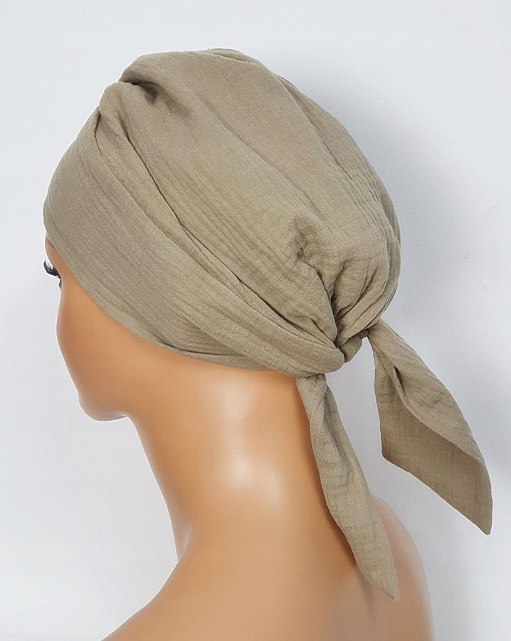 Tess -1 Spring Turban Made of Muslin, Smooth Shawl, Even After Chemotherapy