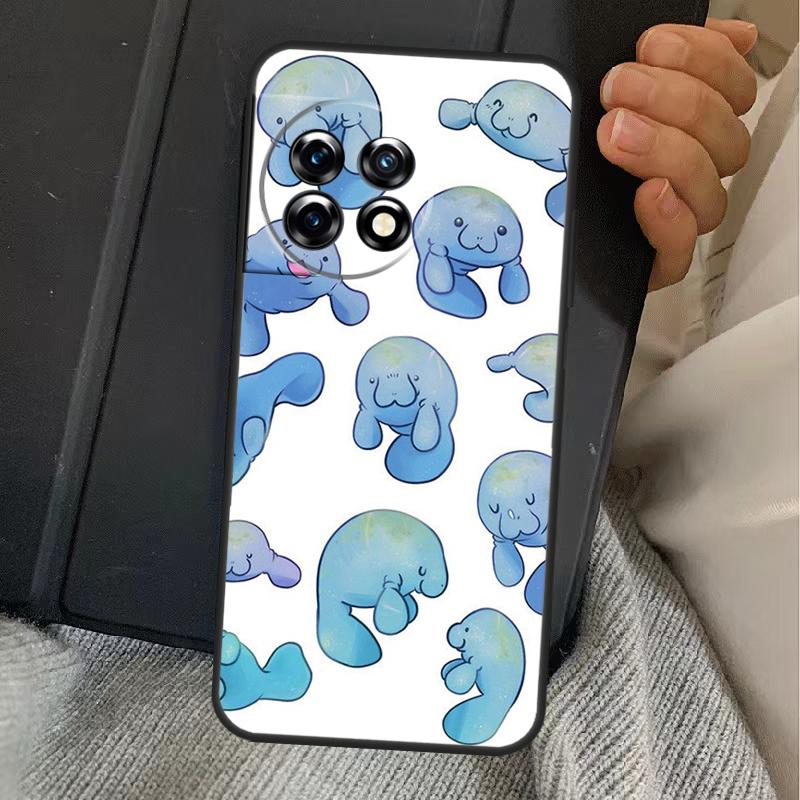Cute Baby Manatee Case For OnePlus 13T 10T 8T 10R 12R 13R 15 13 12 11 10 9 Nord CE 5 2 3 4 Lite N20 N30 Cover