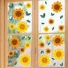 Sunflower Window Decals, Self-Adhesive Boho Retro Floral Wall Stickers for Home Decor