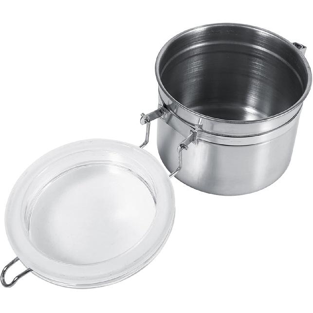 Stainless Steel Canister, Airtight Food Storage Container with Locking Clamp Clear Lids, Food Storage Coffee Beans Canister for Flour Tea Sugar Rice