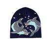 Acrylic Knit Hat With Cartoon Dolphin Embroidery Design For Daily Seasons Cold