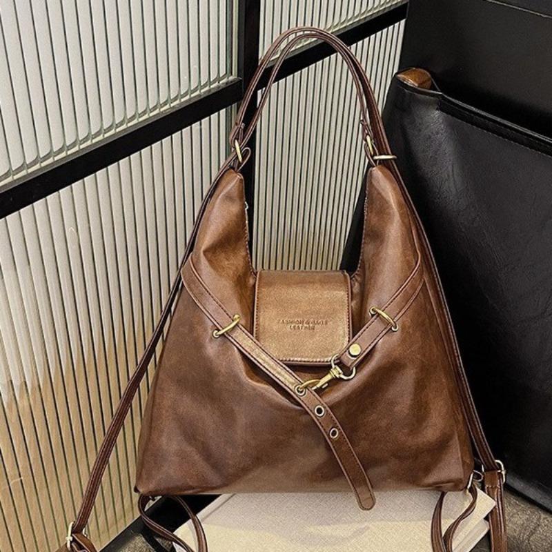 Large Capacity Vintage Casual Commute Tote Backpack Unisex Daily Bag