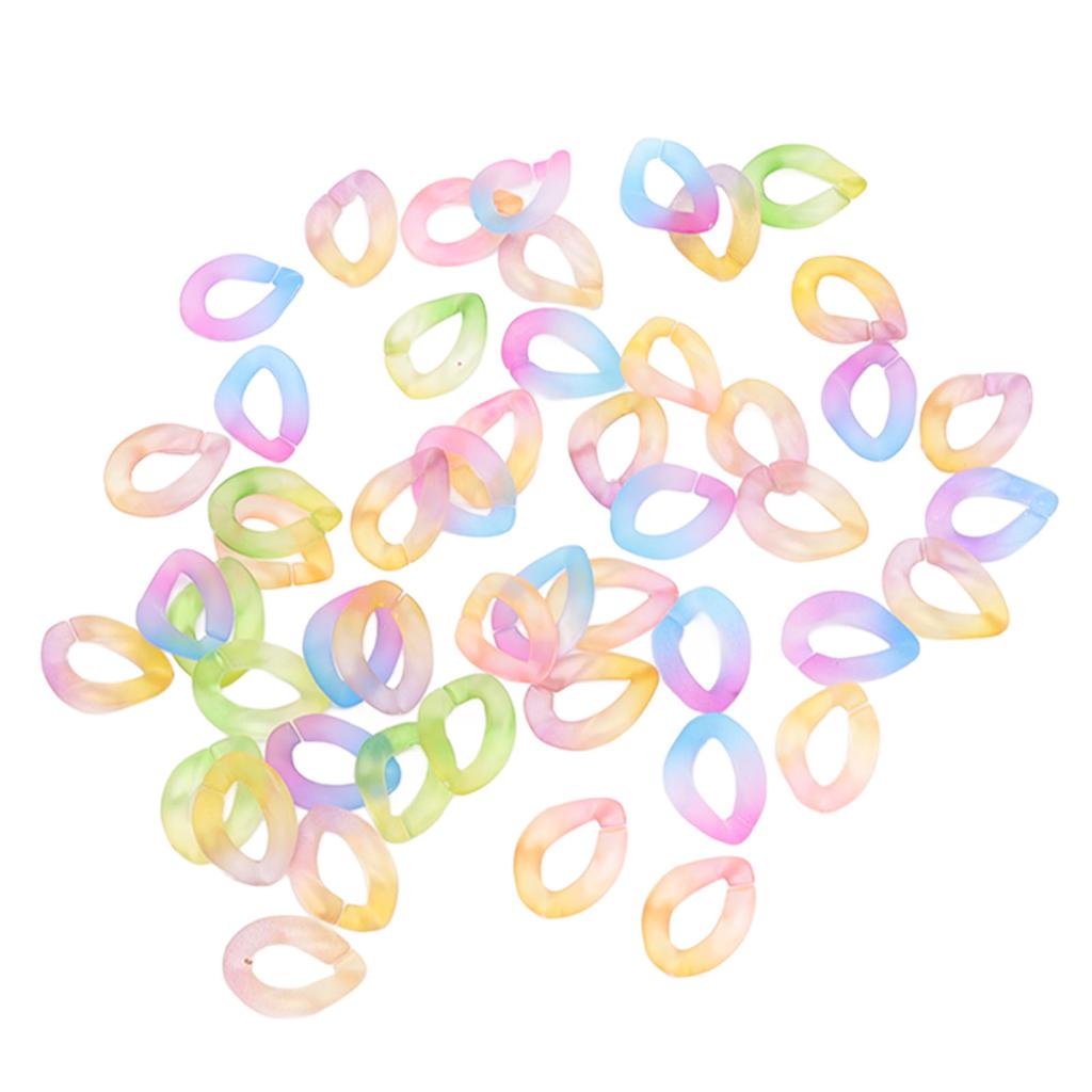 50 Pcs Chain Link Colorful Detachable Acrylic Open Chain Link Jewelry Making Chain Buckle Decoration