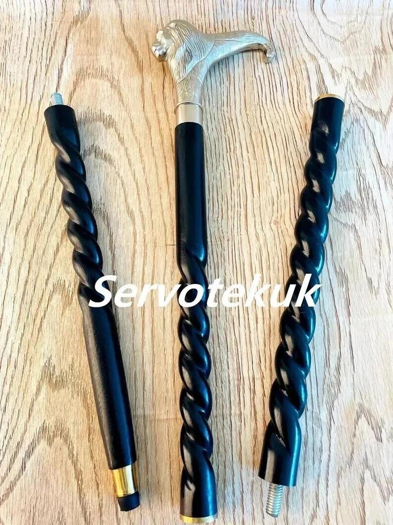 Handcrafted Lion Handle with Wooden Rope Style Walking Stick\ Great for Hiking