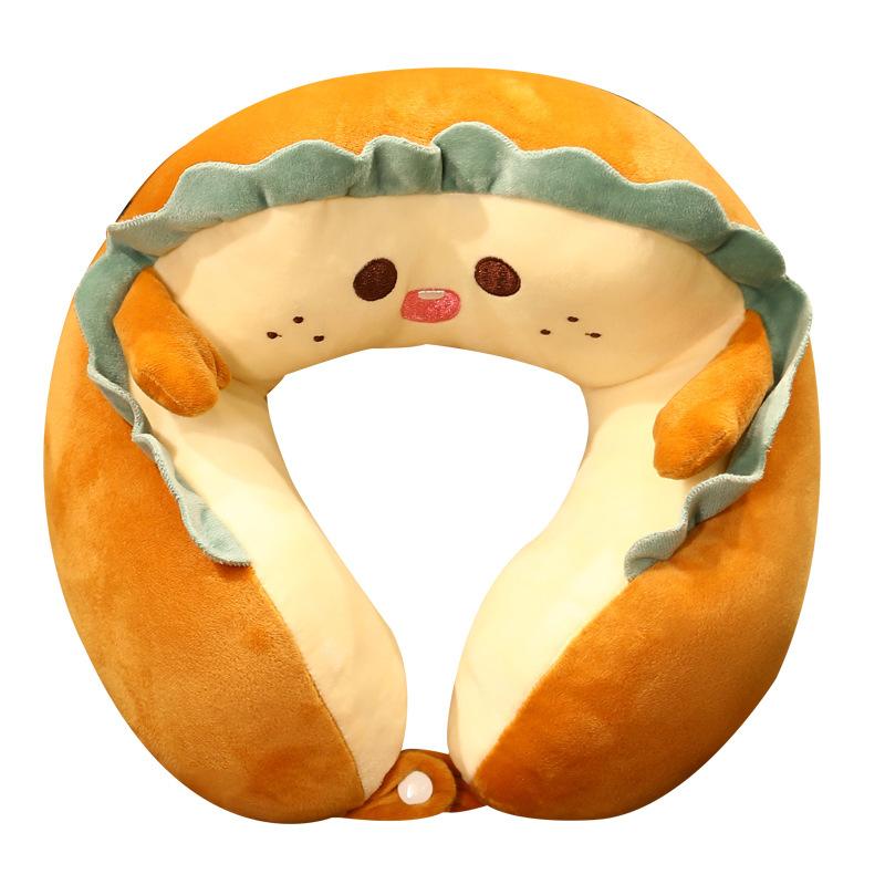 Cartoon Toast Bread Neck Pillow Office Lunch Break Sleeping U-shaped Pillow Neck Pillow Travel Car Cervical Vertebra Pillow