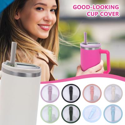 30oz Collapsible Straw Lid Compatible with Various Tumblers BPA-Free Silicone Straw Included Spill Resistant Design Easy To Clean and Reusable