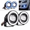 3.5"  COB  Fog Light Projector Car CCFL Blue Angel Eyes Halo Ring DRL Headlight