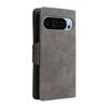 Phone Case For Google Pixel 10/10 Pro/9/9 Pro ,Zipper Wallet Rivet Decor Leather Cover with Wrist Strap