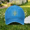 Pc Vintage Washed Baseball Cap with St BenedictS Design  Unisex Outdoor Sports Duckbill Hat  Unisex Trendy Hat  Suitable F
