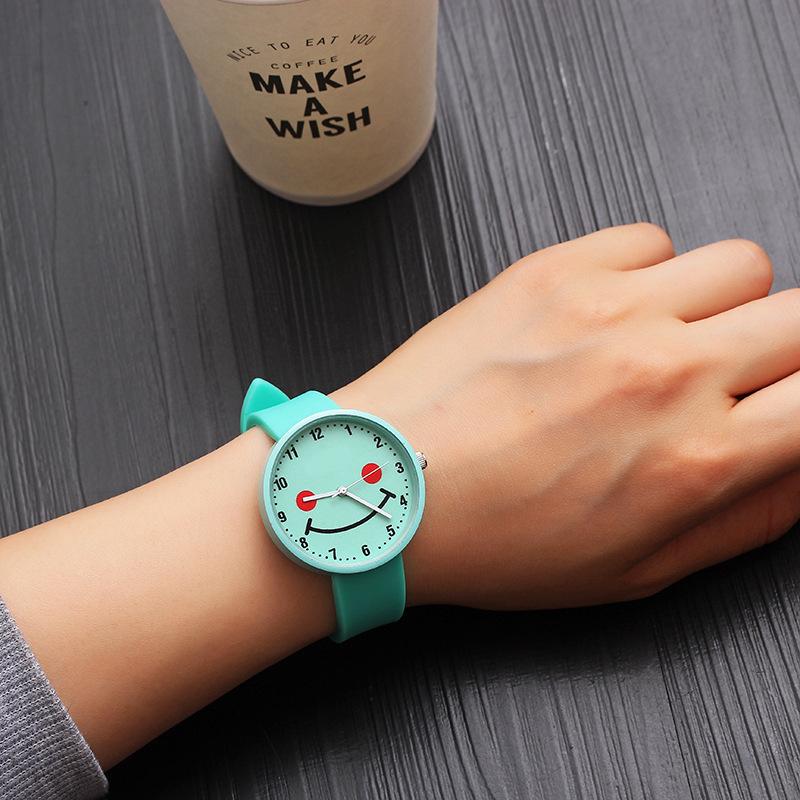 High School Students Exam Special Watch Candy Color Simple Expression Versatile Watch Cartoon Exam Watch