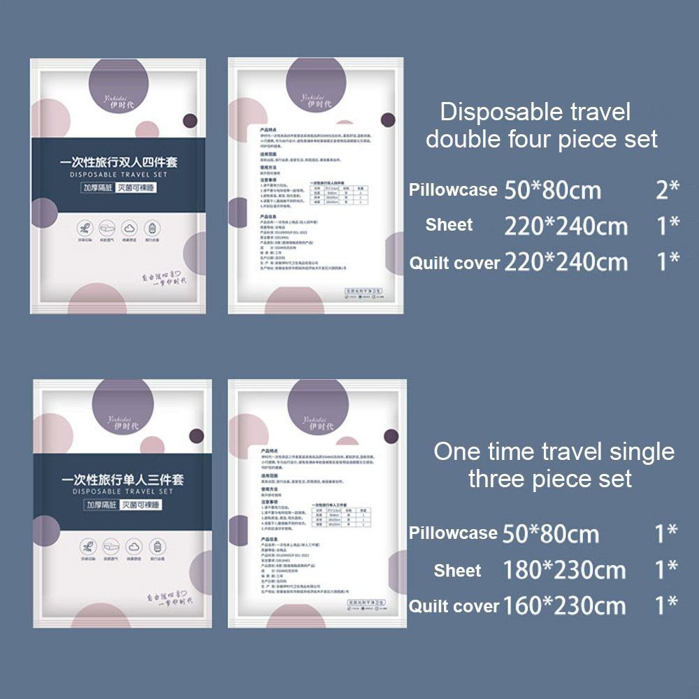 3 / 4-Piece Duvet Cover Pillowcase Dirty Proof Isolation Sheets Disposable Bed Sheet  Travel