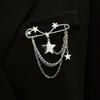 Metal Chain Chain Pendant Brooches Butterfly Design Detachable Tassel Chain Pin Retro Style Adjustable Collar Brooch