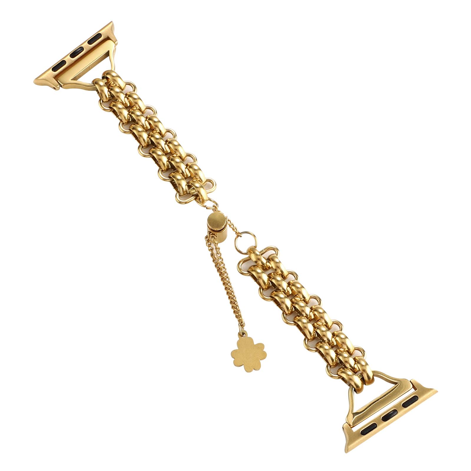 

For Apple Watch Series 10 46mm/Ultra 2 Ultra 49mm/Series 9 8 7 45mm/6 5 4 SE (2023) SE (2022) SE 44mm/3 2 1 42mm Bracelet Metal Watch Strap Gold