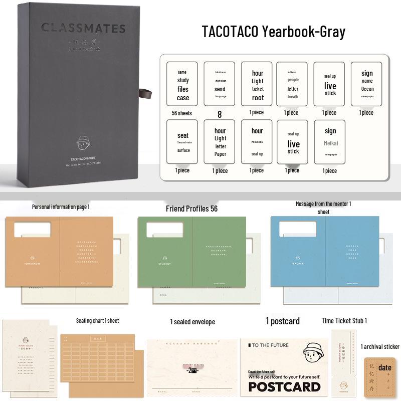 

ТАКО Выпускной Ежегодник: Памятный альбом в стиле выдвижного ящика для сообщений учеников начальной и средней школы