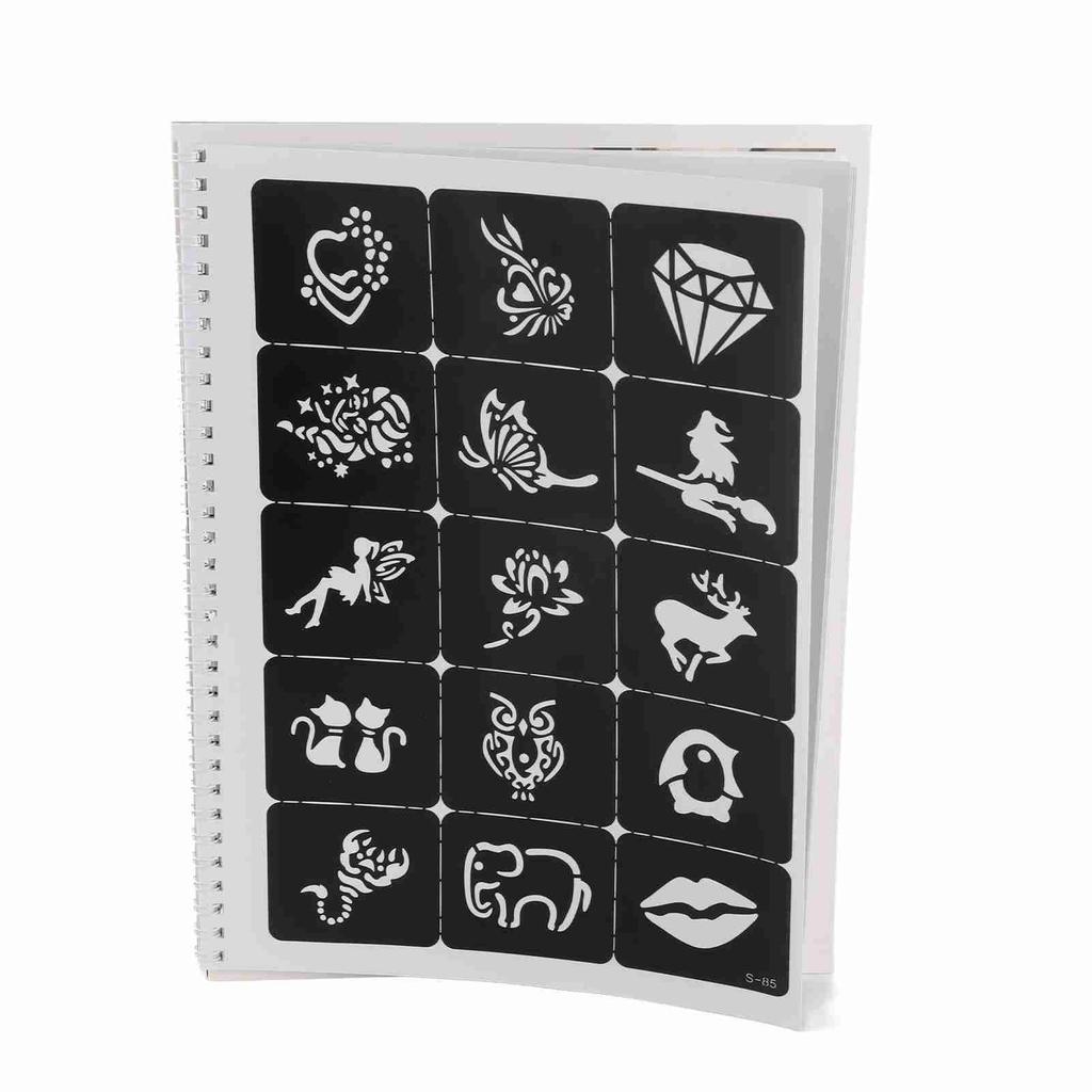 Temporary Tattoos Stencils 204 Patterns Water Resistant Reusable Hollow Out Body Art Stencil for Cosplay