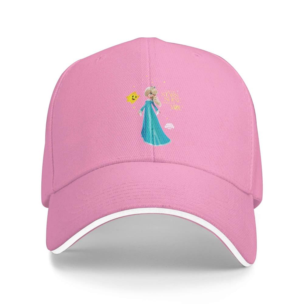 The Super Marios Galaxy Movie Rosalina Star Shine Baseball Caps Sandwich Hat for Men Women Adjustable Dad Hat Running Golf