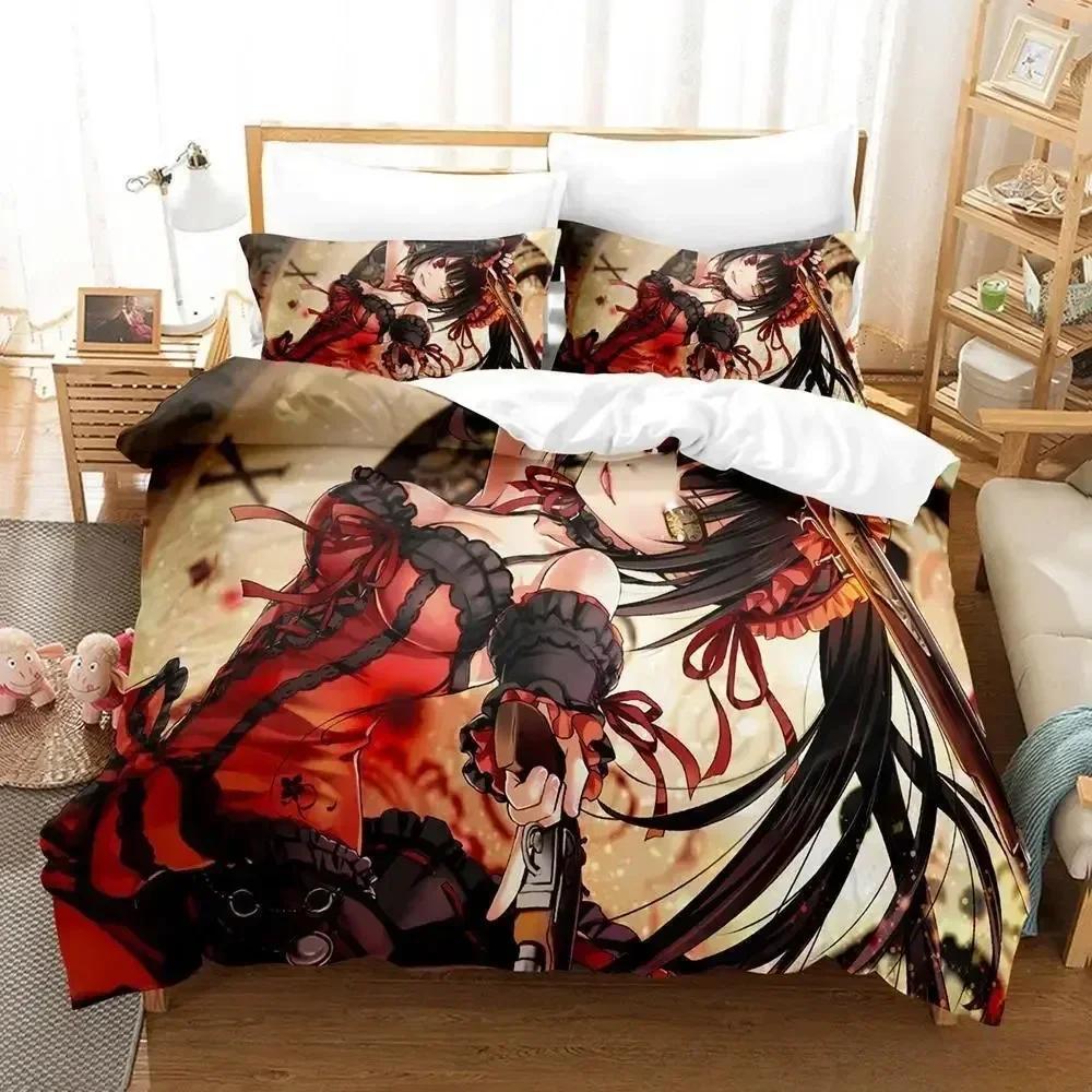 New Date A Live Tokisaki Kurumi Bedding Set Single Twin Full Queen King Size Bed Set Aldult Kid Bedroom Duvet cover Sets